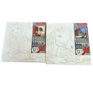 Artist loft canvas painting  Horse & Dog